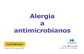 Alergia a antimicrobianos - elComprimido · • Entre las cefalosporinas hay grandes diferencias en su estructura química, lo que hace que la reactividad cruzada sea variable. •