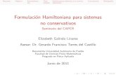 Formulaci on Hamiltoniana para sistemas no conservativos · ResumenObjetivo Antecedentes Tesis Hamiltonianas distintas a la anteriorConclusionesBibliograf a Formulaci on Hamiltoniana