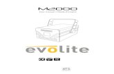 M2000static.evolite-pro.com/pdf/manual/62/62494_m2000usermanual.pdf · - LASER Professionnel haut de gamme Evolite M2000 - Sources à modulation analogique - Rouge 638nm 500mW - Vert