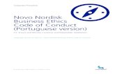 Novo Nordisk Business Ethics Code of Conduct ERSION · This Business Ethics Code of Conduct (BE CoC) replaces the previous ﬁve (5) Global Business Ethics (BE) SOPs. The BE CoC consolidates