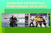 MEMORIA DEPORTIVA TEMPORADA 2012-2013€¦ · TEMPORADA 2012-2013. MEMORIA DEPORTIVA 12-13 Participación Provincial Nadamos 5 Jornadas F.A.N. Absolutas ... España CCAA Infantil