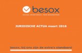 JURIDISCHE ACTUA maart 2016 - Besox · Wet Werkbaar Wendbaar Werk 4. Vrijwillige overuren –Wat ? Presteren van overuren is strikt gereglementeerd. Werknemer verdient inhaalrust