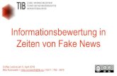 Informationsbewertung in Zeiten von Fake News · Der CRAAP-Test b. Weitere Quellen. Fake News und alternative Fakten: Begriffe - Fake News Fehlinformationen, die meist über Online-Plattformen