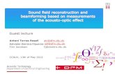 Beamforming with a circular microphone array · 18 Acoustic Technology, Technical University of Denmark Presentation name 17/04/2008 The acoustic field cannot directly be measured.