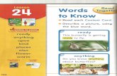 American Baccalaureate Schoolhandouts.abs.edu.kw/elem/Assignments Handouts/Grade 01... · 2016. 4. 17. · Lesson 24 Read Words Togeth to Know Read each Context Card. Describe a picture,