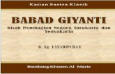 SERI KAJIAN SASTRA KLASIK - WordPress.com · Babad Giyanti merupakan karya sastra klasik yang banyak dikutip para sejarawan dan banyak mendapat pujian. Selain karena tatabahasanya