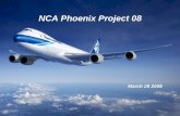 Opening NCA Phoenix Project 08...2 Phoenix Project 08 ①自立の達成 総計435項目のアクションプランを完了 07年度の成果① 運送 NCA Japan 開業 = 運送の自立