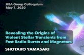 HEA Group Colloquium May 7, 2020...HEA Group Colloquium May 7, 2020 Revealing the Origins of Violent Stellar Transients from Fast Radio Bursts and Magnetars TALK PLAN lFRBに関する研究