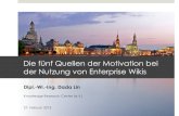 Die fünf Quellen der Motivation bei der Nutzung von Enterprise Wikiswi2013.de/veroeffentlichungen/Track 5/WI2013 - Track 5... · 2013. 3. 20. · An Examination of the Application