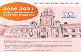 Joint Admission test for Masters · 2020. 8. 14. · No hardcopy of the JAM 2021 scorecard will be sent to the JAM 2021 qualified candidates by the Organizing Institute. It can only