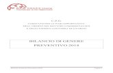 BILANCIO DI GENERE PREVENTIVO 2018 · Bilancio di Genere Preventivo 2018 Pagina 2 P R E M E S S A