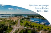 Haminan kaupungin kasvuohjelma 2016 - 2025 · 2020. 3. 5. · Kotkan-Haminan seudulle oli myös päätetty uudistaa elinkeinostrategia vuosille 2016 - 2019 elinkeinoyhtiö Cursor