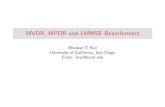 MVDR, MPDR and LMMSE Beamformersdsp.ucsd.edu/home/wp-content/uploads/ece251D... · FFT based processing for ULA I MPDR based spatial power spectrum estimation: Measure power at the