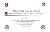 Tüberküloz İlaç Direncinin Belirlenmesi: Sorunlara YaklaşımTüberküloz İlaç Direncinin Belirlenmesi: Sorunlara Yaklaşım Can Biçmen Dr. Suat Seren Göğüs Hastalıkları
