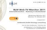 BLM Web-TV-Monitor 2011 - goldmedia.com · Goldmedia GmbH Strategy Consulting 2 Goldmedia Gruppe Consulting, Research, Innovation, Political Advising, Sales & Services Leistungsübersicht