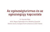 Az egészségturizmus és az egészségügy kapcsolata · Egészségturizmus Magyarországon 2012: •Hazai vendégéjszakák 35%-a a gyógy- és wellness szállodákban •Vendégéjszakák