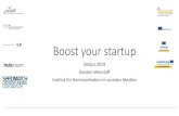 Boost your startup · 2019. 10. 21. · Boost your startup DeGut 2019 Karsten Wenzlaff Institut für Kommunikation in sozialen Medien . 12.10.2018 2 Vorstellung Degut 2018 . Karsten