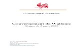 Gouvernement de Wallonie5BCP%5D... · 2020. 3. 5. · Cabinet du Ministre-Président de Wallonie ... 13 Dépôt d’un projet LIFE (instrument financier européen) pour l’Environnement