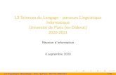 L3 Sciences du Langage - parcours Linguistique Informatique … · 2020. 9. 4. · SL26Y010 - Théories syntaxiques 3 1,5 24 SL26U020 Cours fondamentaux parcours LI 2 12 6,5 4 cours