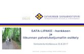 SATA-LIPAKE hankkeen ja liikunnan palveluketjumallin esittely · liikunnan palveluketjumallin esittely Verkostoitumistilaisuus 23.8.2017 Eila Kuntsi , projektisuunnittelija, SATA-LIPAKE