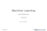 Linear Regression 𝑖 𝜶 - Kangwoncs.kangwon.ac.kr/~parkce/seminar/2015_MachineLearning/03... · 2016. 6. 17. · 𝑖 𝜶7 Linear Regression •즉, 회귀문제란.. •수치형목적값을예측하는방법
