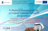 Polityka innowacyjna UE, 2020. 7. 25. · Budżet UE(2007-2013) Wybrane programy Fundusze Struktur alne 7PR CIP EUR R EUR Zachowanie i zarządzanie zasobami naturalnymi –42.7 % Spójność