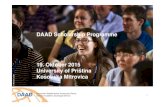 DAAD Scholarship Programme 19. Oktober 2015 University of ... · Application Deadline: 1.12.2015 Value: 1.100 €, travel allowance, Payments towards health, accident and ... A Portfolio