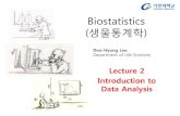 Biostatistics - KOCWcontents.kocw.net/KOCW/document/2014/gacheon/leedoohyung/... · 2016. 9. 9. · Biostatistics (생물통계학) Lecture 2. Introduction to Data Analysis . Doo-Hyung