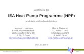 IEA Heat Pump Programme (HPP) - Nachhaltig Wirtschaften · 2016. 7. 15. · IEA Wärmepumpenprogramm . Hal 1 . Vorstellung des . IEA Heat Pump Programme (HPP) und österreichische