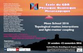 Ecole du GDR Physique Quantique Claude Chapelier (Grenoble) … · 2016. 3. 22. · Organisateurs : J.-N. Fuchs (CNRS et UPMC Paris) J. Meyer (Université Grenoble Alpes) F. Portier