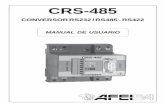 CONVERSOR RS232 / RS485 - RS422 · La instalación del equipo se hará en carril DIN. 6.-El cableado de la red RS485 ó RS422 se recomienda utilizar cable con malla de 0,25mm ó 0,50