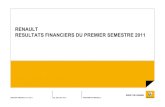 RENAULT RESULTATS FINANCIERS DU PREMIER SEMESTRE 2011 ·
