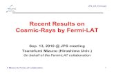 Recent Results onRecent Results on CosmicCosmic--RaRayssb by … · 2010. 9. 18. · JPS_CR_Fermi.ppt CR Propagation in Milky Way • CRs propagate for ~107 years before escaping