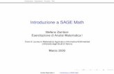 Introduzione a SAGE Math · sage: t = var(’t’) sage: print f.subs(x = 3*t) 2 9 t (log(3 t) - 1) sage: g = 4*t^2 - 1 sage: print f.subs(x = g(t)) 2 2 2 (4 t - 1) (log(4 t - 1)