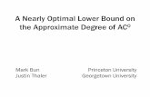 A Nearly Optimal Lower Bound on the Approximate Degree of AC · 2019. 5. 31. · Lower bound: Symmetrization [Minsky-Papert69] ~ Approximate Degree of AND n Symmetrization + Approximation