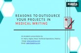 Reasons to outsource your projects in medical writing – Pubrica