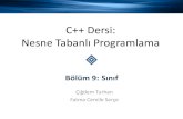 C++ Dersi: Nesne Tabanlı Programlama · Ornek. Aynıyapılardaolduğugibi bir nesnenin veri veya fonksiyon ... Modelleme Dili), nesne tabanlı analiz ve tasarım sürecinde sınıflar