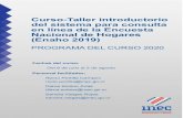 Curso Taller introductorio del sistema para consulta en línea ...Curso-Taller introductorio del sistema para consulta en línea de la Encuesta Nacional de Hogares (Enaho 2019) PROGRAMA