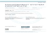 MANAGEMENT SYSTEM CERTIFICATE - Tecniplast · ISO 9001:2015 Questa certificazione è valida per il seguente campo applicativo: Progettazione, produzione, installazione e assistenza