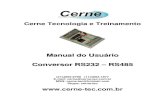 Manual do Usuário Conversor RS232 – RS485 5 · Conversor RS232 – RS485. 2.3 Posicionamento da Placa 1 – Entrada DC, GND, Controle (0 – Transmitindo e 1 – Recebendo), Tx