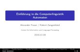 Einführung in die Computerlinguistik Automatenfraser/intro_2019_WS/pdf/11auto.pdf · Outline 1 Motivation 2 ReguläreSprachen 3 ReguläreAusdrücke 4 Automaten 5 Breadth-First&Depth-First