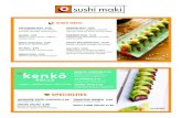 C sushi maki · C sushi maki kenkö ROLLS vegan gluten-free dairy free MIGHTY SHROOM 9.99 shiitake mushroom, spinach, teriyaki, avocado, radish sprouts, sriracha mayo, multigrain