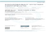 MANAGEMENT SYSTEM CERTIFICATE 90001_OFAR Visano.pdf · CERTIFICATE Certificato no./Certificate No.: CERT-00051-93-AQ-MIL-SINCERT Data prima emissione/Initial date: 04 marzo 1993 Validità:/Valid: