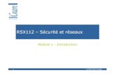 RSX112 – Sécurité et réseauxrsx112.free.fr/Module1.pdf · - Protocoles d'intégrité et d'authentification des messages : MAC et signatures - Protocoles d'authentification des
