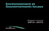 Environnement et Gouvernements locaux · Rapport annuel 2014–2015 Province du Nouveau-Brunswick CP 6000, Fredericton NB E3B 5H1 CANADA ISBN 978-1-4605-0938-8 (édition imprimée