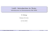 Lab1: Introduction to Stata - Introduction to Econometrics ... · Lab1: IntroductiontoStata Introduction to Econometrics,Fall 2020 YiWang NanjingUniversity 9/16/2020 YiWang (NanjingUniversity)