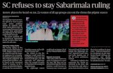SC refuses to stay Sabarimala ruling - Sosin Classes -01 -SC refuses to stay... · The pilgrimage season would end on January 20 af-ter the Makaravilakku festiv-al. I mpact on season