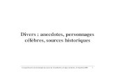 Divers : anecdotes, personnages célèbres, sources historiquespjpmartin.free.fr/SIR08/Divers_pm.pdf · 2011. 1. 22. · Divers : anecdotes, personnages célèbres, sources historiques