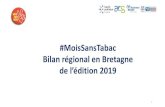 #MoisSansTabac Bilan régional en Bretagne€¦ · Bilan OSCARS au 31/03/2020 18 Financement Département Nbre de projets Nbre de consultations ARS Bretagne ôtes d’Amo 5 42 Finistère