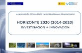 HORIZONTE 2020 (2014-2020) INVESTIGACIÓN INNOVACIÓNe7ffdf9… · 5.1 Lucha contra el cambio climático y adaptación al mismo 5.2 Protección del medio ambiente, y gestión sostenible